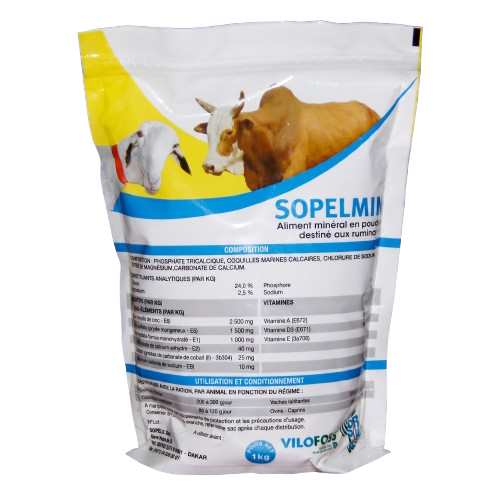 SOPEL MIN – Aliment Minéral en poudre destiné aux Ruminants (1 kg)